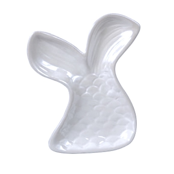 Pearlized Ceramic Mermaid Tail Decor Dish - Picture 6 of 6